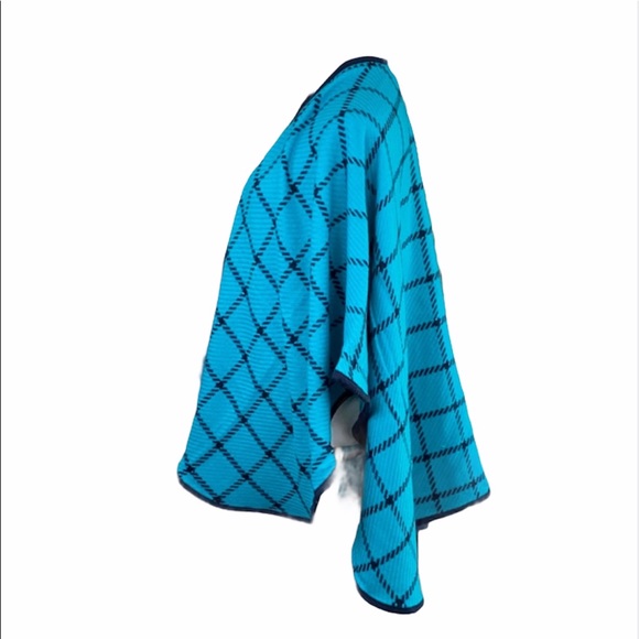 Turquoise And Navy Wrap Shawl - Picture 9 of 16
